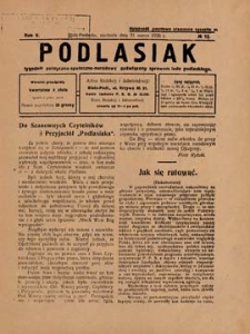 Podlasiak : tygodnik polityczno-społeczno-narodowy, poświęcony sprawom ludu podlaskiego R. 5 (1926) nr 12