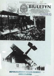 Biuletyn : organ Zarządu Głównego Niepodległościowego Związku Zołnierzy Armii Krajowej : serwis informacyjny "S" R. 3 (1999) nr VIII (18)
