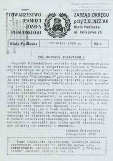 Biuletyn : Towarzystwo Pamięci Józefa Piłsudskiego w Białej Podlaskiej R. 1 (1999) nr 1