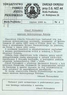 Biuletyn : Towarzystwo Pamięci Józefa Piłsudskiego w Białej Podlaskiej R. 1 (1999) nr 2
