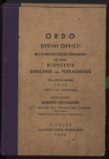 Ordo Divini Officci Recidanti Sacrique Peragendi ad usum Dioecesis Siedlcensis seu Podlachiensis pro Anno Domini 1935