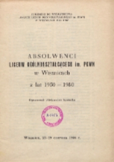 Absolwenci Liceum Ogólnokształcacego im. PKWN w Wisznicacch z lat 1950-1980