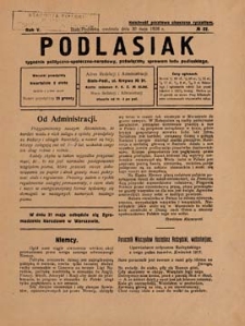 Podlasiak : tygodnik polityczno-społeczno-narodowy, poświęcony sprawom ludu podlaskiego R. 5 (1926) nr 22