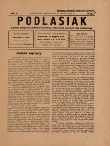 Podlasiak : tygodnik polityczno-społeczno-narodowy, poświęcony sprawom ludu podlaskiego R. 5 (1926) nr 25