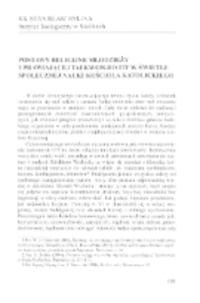 Postawy religijne młodzieży uprawiającej taekwon-do ITF w świetle społecznej nauki kościoła katolickiego