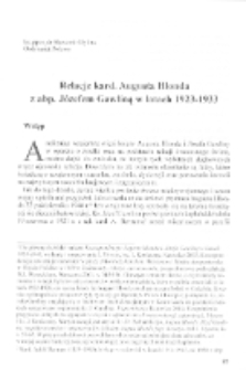 Relacje kard. Augusta Hlonda z abp. Józefem Gawliną w latach 1923-1933