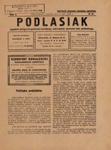 Podlasiak : tygodnik polityczno-społeczno-narodowy, poświęcony sprawom ludu podlaskiego R. 5 (1926) nr 27