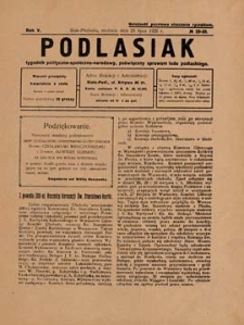 Podlasiak : tygodnik polityczno-społeczno-narodowy, poświęcony sprawom ludu podlaskiego R. 5 (1926)