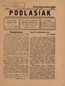 Podlasiak : tygodnik polityczno-społeczno-narodowy, poświęcony sprawom ludu podlaskiego R. 5 (1926) nr 31
