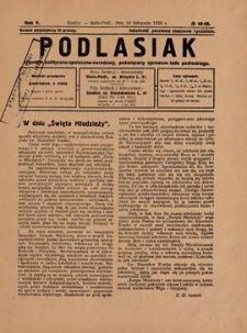 Podlasiak : tygodnik polityczno-społeczno-narodowy, poświęcony sprawom ludu podlaskiego R. 5 (1926) nr 45-46