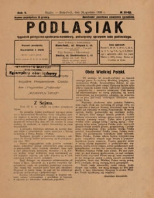 Podlasiak : tygodnik polityczno-społeczno-narodowy, poświęcony sprawom ludu podlaskiego R. 5 (1926) nr 51-52