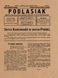 Podlasiak : tygodnik polityczno-społeczno-narodowy, poświęcony sprawom ludu podlaskiego R. 6 (1927) nr 44