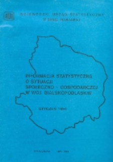 Informacja statystyczna o sytuacji społeczno-gospodarczej w woj. bialskopodlaskim 1994 styczeń (nr 1)