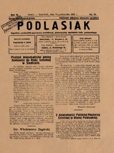 Podlasiak : tygodnik polityczno-społeczno-narodowy, poświęcony sprawom ludu podlaskiego R. 6 (1927) nr 42