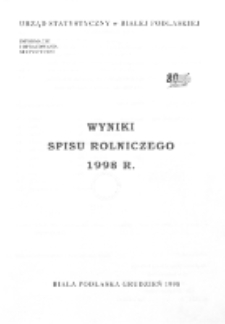 Wyniki spisu rolniczego 1998 r.