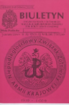 Biuletyn : organ Zarządu Głównego Niepodległościowego Związku Żołnierzy Armii Krajowej : serwis informacyjny (2009) numer jubileuszowy