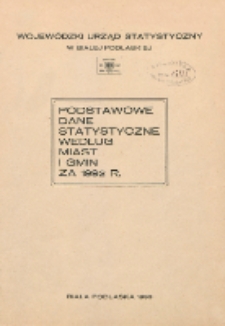Podstawowe dane statystyczne według miast i gmin za 1992 r.