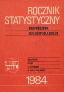 Rocznik Statystyczny Województwa Bialskopodlaskiego 1984