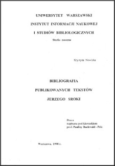 Bibliografia publikowanych tekstów Jerzego Sroki