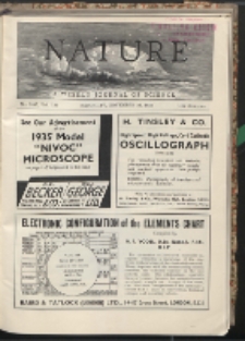 Nature : a weekly illustrated journal of science Vol. 136 (1935) nr 3447
