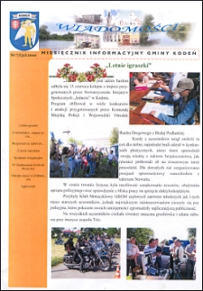 Wiadomości : miesięcznik informacyjny gminy Kodeń (2010) nr 7 (31)