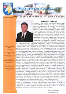 Wiadomości : miesięcznik informacyjny gminy Kodeń (2010) nr 10 (34)