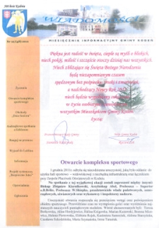 Wiadomości : miesięcznik informacyjny gminy Kodeń (2011) nr 12 (48)