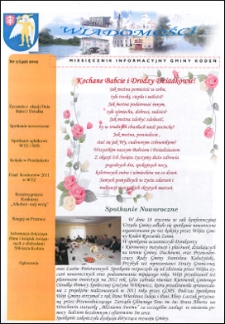 Wiadomości : miesięcznik informacyjny gminy Kodeń (2012) nr 1 (49)