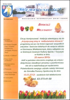 Wiadomości : miesięcznik informacyjny gminy Kodeń (2012) nr 2 (50)