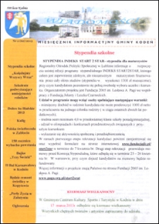 Wiadomości : miesięcznik informacyjny gminy Kodeń (2013) nr 2 (62)