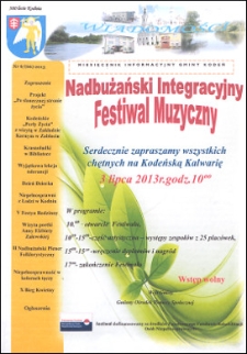 Wiadomości : miesięcznik informacyjny gminy Kodeń (2013) nr 6 (66)