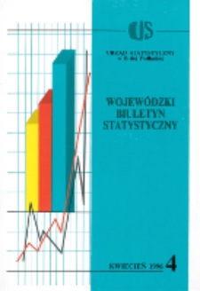 Wojewódzki Biuletyn Statystyczny : informacje i opracowania statystyczne 1996 nr 4