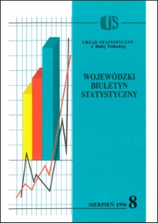 Wojewódzki Biuletyn Statystyczny : informacje i opracowania statystyczne 1996 nr 8