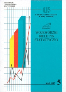 Wojewódzki Biuletyn Statystyczny : informacje i opracowania statystyczne 1997 nr 5