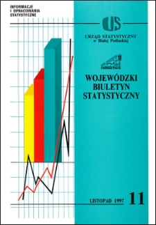 Wojewódzki Biuletyn Statystyczny : informacje i opracowania statystyczne 1997 nr 11
