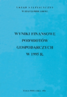 Wyniki finansowe podmiotów gospodarczych w 1995 r.