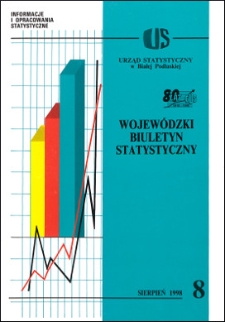 Wojewódzki Biuletyn Statystyczny : informacje i opracowania statystyczne 1998 nr 8