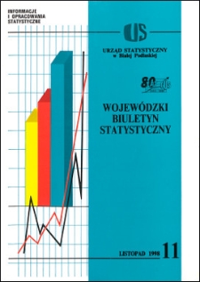 Wojewódzki Biuletyn Statystyczny : informacje i opracowania statystyczne 1998 nr 11