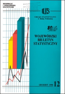 Wojewódzki Biuletyn Statystyczny : informacje i opracowania statystyczne 1998 nr 12