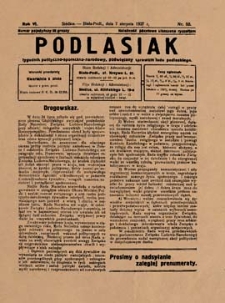 Podlasiak : tygodnik polityczno-społeczno-narodowy, poświęcony sprawom ludu podlaskiego R. 6 (1927) nr 32