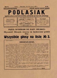 Podlasiak : tygodnik polityczno-społeczno-narodowy, poświęcony sprawom ludu podlaskiego R. 6 (1927) nr 26