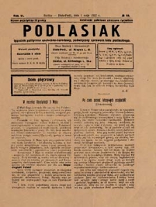 Podlasiak : tygodnik polityczno-społeczno-narodowy, poświęcony sprawom ludu podlaskiego R. 6 (1927) nr 18