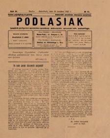 Podlasiak : tygodnik polityczno-społeczno-narodowy, poświęcony sprawom ludu podlaskiego R. 6 (1927) nr 17