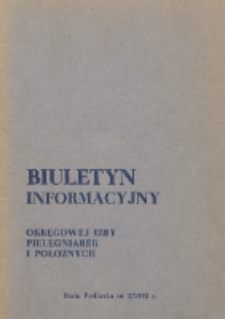 Biuletyn Informacyjny Okręgowej Izby Pielegniarek i Położnych R. 1 (1992) nr 5