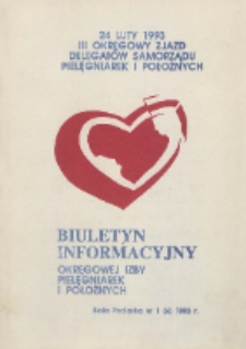 Biuletyn Informacyjny Okręgowej Izby Pielegniarek i Położnych R. 2 (1993) nr 1 (6)