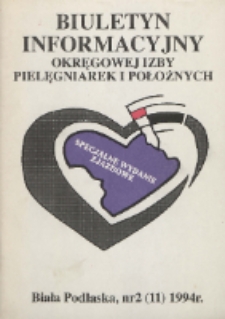 Biuletyn Informacyjny Okręgowej Izby Pielegniarek i Położnych R. 3 (1994) nr 2 (11)