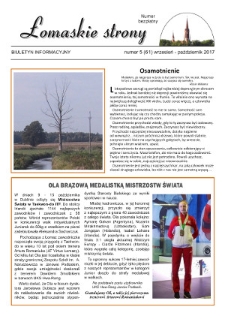 Łomaskie Strony : biuletyn mieszkańców Łomaz i okolic R. 9 (2017) nr 5 (61)