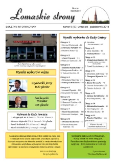 Łomaskie Strony : biuletyn mieszkańc&oacute;w Łomaz i okolic R. 10 (2018) nr 5 (67)