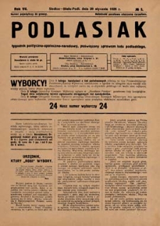 Podlasiak : tygodnik polityczno-społeczno-narodowy, poświęcony sprawom ludu podlaskiego R. 7 (1928) nr 5