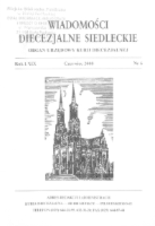 Wiadomości Diecezjalne Siedleckie : organ urzędowy Kurii Diecezjalnej R. 69 (2000) nr 6